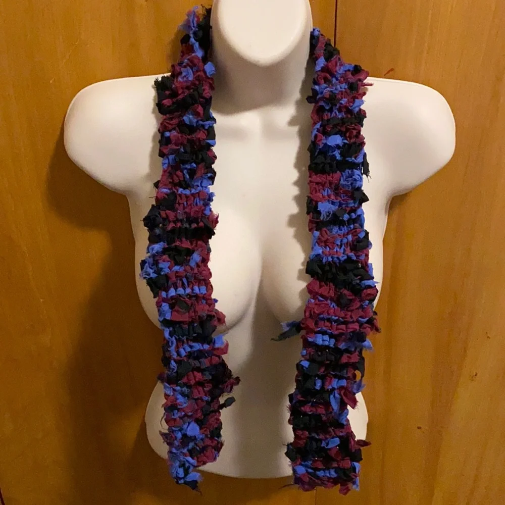Hand knit 100% silk scarf